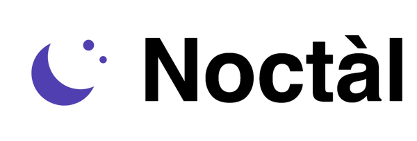 Noctàl logo (lune violette, texte noir)